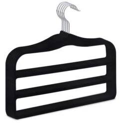 Trade Shop - Set 2 Pezzi Gruccia In Velluto Appendi 3 Spazi Salvaspazio Appendi Pantaloni