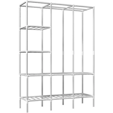 Eyepower Scaffalatura 178x128x44,5 Componibile 2 Appendiabiti 8 Ripiani Metallo - immagine 2