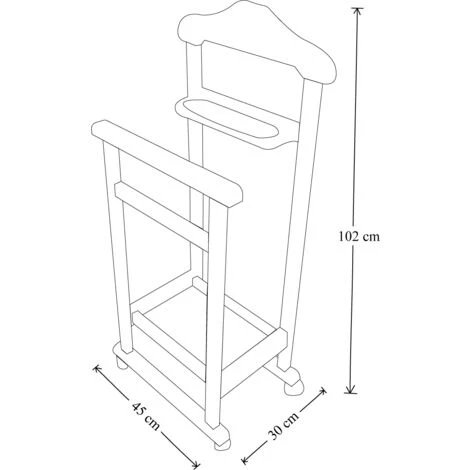 Indossatore Da Camera LUSSO Con Vaschetta E Portaoggetti Naturale - immagine 4