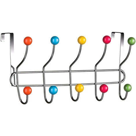 Appendiabiti Da Porta Con 10 Ganci E Pomelli Multicolore Gancio Dietro Porta