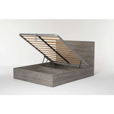 Letto Contenitore Cangu' Hi-Box Matrimoniale 160X190 Rovere Grigio