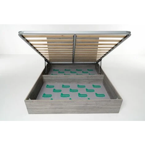 Letto Contenitore Cangu' Hi-Box Matrimoniale 160X190 Rovere Grigio - immagine 5