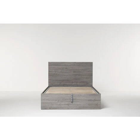 Letto Contenitore Cangu' Hi-Box Singolo Grande 120X190 Rovere Grigio - immagine 3