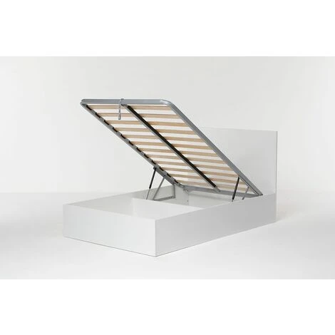 Letto Contenitore Cangu' Hi-Box Con Testiera Soffy Rigo' Singolo Grande 120X190 Bianco - immagine 2