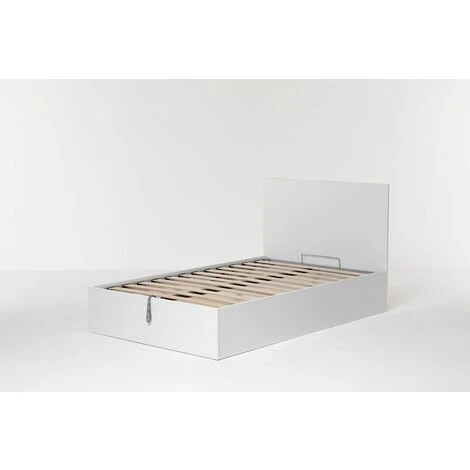 Letto Contenitore Cangu' Hi-Box Con Testiera Soffy Rigo' Singolo Grande 120X190 Bianco - immagine 3
