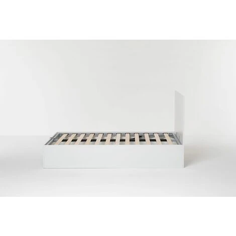 Letto Contenitore Cangu' Hi-Box Con Testiera Soffy Rigo' Singolo Grande 120X190 Bianco - immagine 5