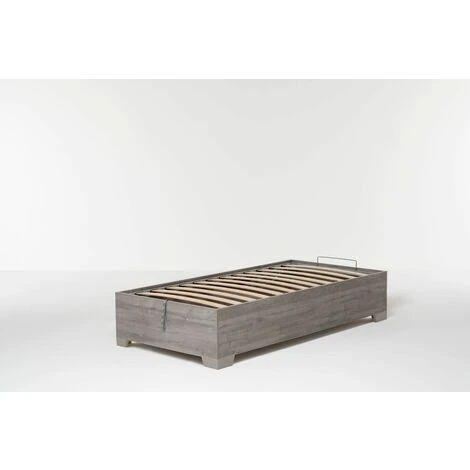 Letto Contenitore Cangu' Bed Box 90X190 C/Piedini Rovere Grigio - immagine 2