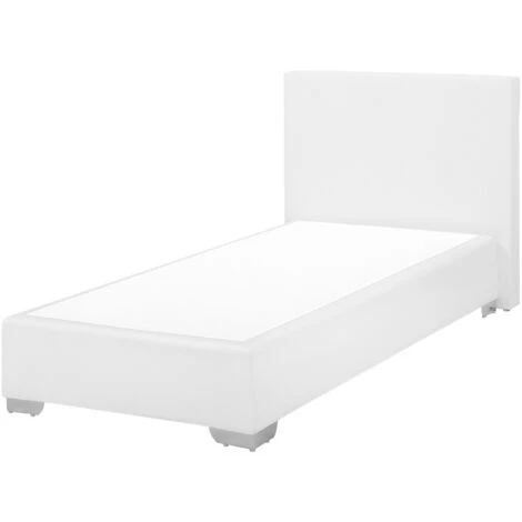 Letto Boxspring In Ecopelle Bianca Con Materasso A Molle 90 X 200 Cm President - immagine 5