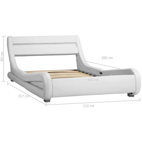 Giroletto Con LED Bianco In Similpelle 100x200 Cm VidaXL - immagine 3