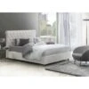 Talamo Italia Letto Matrimoniale Claretta, Letto Contenitore E Testata In Ecopelle, 100% Made In Italy, Apertura Frontale, Bianco, Adatto A Materasso Da 160x190 Cm, Con Imballo Rinforzato