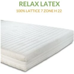 EVERGREENWEB - Materasso Una Piazza E Mezza Ortopedico 100% Lattice Tessuto Termo-Regolatore Outlast Sfoderabile 4 Lati H 22 Cm 7 Zone Differenziate Ergonomico E Anallergico|Relax Latex 120x195