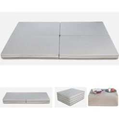 EVERGREENWEB - Materasso Futon Pieghevole, Pouf Materasso Singolo E Matrimoniale SalvaSpazio Con Trapunta E Doppio Kit Biancheria In Cotone Su Misura (Futon Materasso Singolo E Matrimoniale)