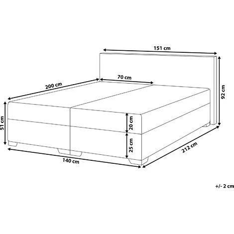 Letto Boxspring In Ecopelle BIanca Con Materasso A Molle 140 X 200 Cm President - immagine 3