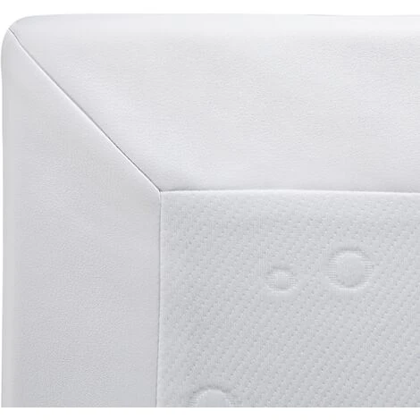 Letto Boxspring In Ecopelle BIanca Con Materasso A Molle 140 X 200 Cm President - immagine 5