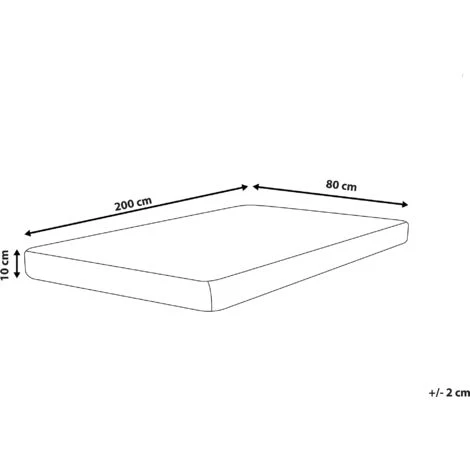 Materasso In Schiuma Viscoelastica Durezza Media Grigio E Bianco 80 X 200 Cm Piccolo - immagine 3