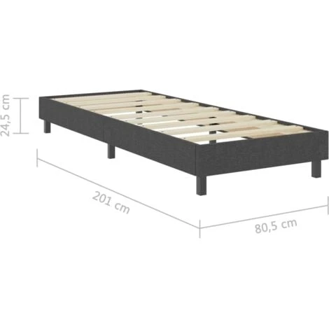 Letto A Molle Grigio Scuro In Tessuto 80x200 Cm VidaXL - immagine 3
