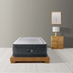 Intex 64412 Materasso Singolo Dura Beam Comfort-Plush Elevated 99x191x46 Cm Con Pompa Incorporata