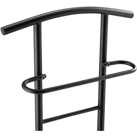 Servomuto Con Seduta In Color Noce Omino Appendiabiti In Metallo Indossatore Da Camera Porta Abiti Posa Oggetti - immagine 5