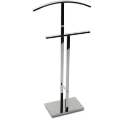 Versa Lund Servo Muto Moderno E Multifunzionale, Appendiabiti Indossatore Per Camera Da Letto E Spogliatoio, Misure (A X L X L) 100 X 20 X 52 Cm, Acciaio, Colore Argento