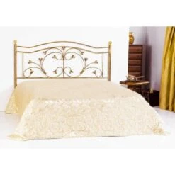 Testata Letto Matrimoniale In Ferro Battuto Foglie Colori Ferro: Azzurro