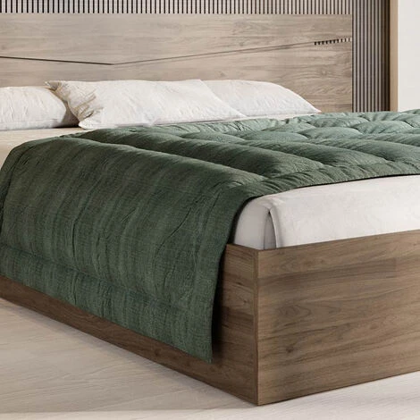 Letto Matrimoniale Contenitore CAMILLA 160x200 Visone Comodini Moderna Design - immagine 3