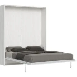 Letto Matrimoniale Kentaro Verticale A Scomparsa Bianco Frassino