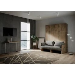 Letto Matrimoniale Sofà Kentaro Verticale A Scomparsa Noce