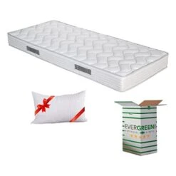 EVERGREENWEB - Materasso Una Piazza E Mezza 120x200 Alto 16 Cm In Poliuretano Ortopedico Lastra Water Foam Bio Con Cuscino Memory Foam Incluso Rivestimento Morbido Bianco Anallergico Per Reti O Letti