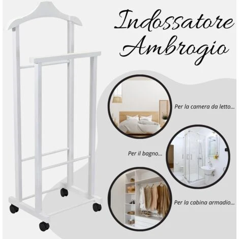Ambrogio Indossatore Doppio In Legno Di Faggio - TOMAINO - Tortora - immagine 3