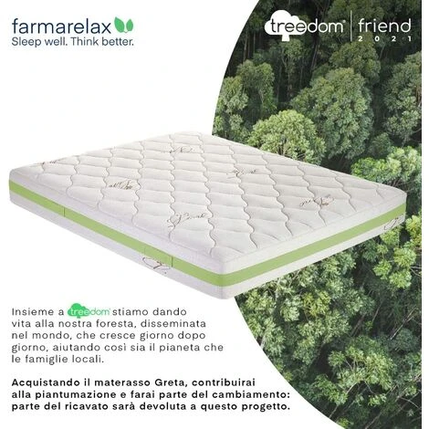 Farmarelax - Primo Materasso Green In Italia - H23 Cm - Memory Foam - Rivestimenti In Lino - Sfoderabile - Piazza E Mezzo 120x190 - immagine 5