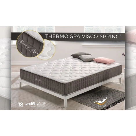 SIMPUR RELAXMaterasso A Molle 90x190cm VISCO Thermo SPAAltezza +/- 26cmSistema A Molle 3.0Multistrato. - immagine 5