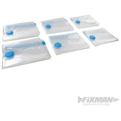 Silverline Sacchetti Salvaspazio Riutilizzabili Per Biancheria Asciugamano Abbigliamento - 6 Pezzi / 900 X 500 Mm