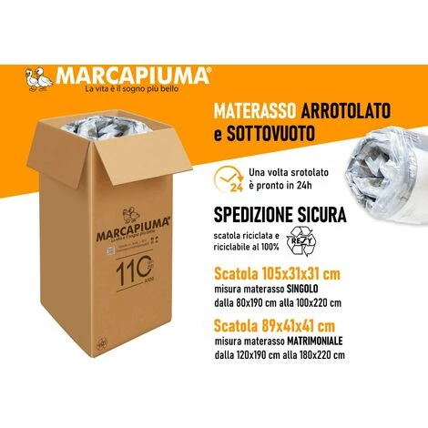 Marcapiuma - Materasso Singolo Watefoam 80x190 Alto 17 Cm YOU&ME Supporto H3 Medio/Rigido 7 Zone Ortopedico Rivestimento FRESH Sfoderabile Antiacaro Antibatterico Made In Italy - immagine 4