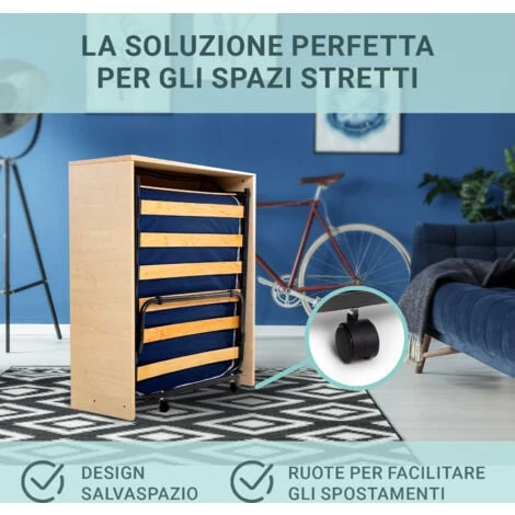 MOBILE LETTO CON RETE E MATERASSO COLORE ACERO - immagine 2