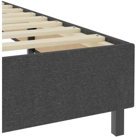 Letto A Molle Grigio Scuro In Tessuto 140x200 Cm - immagine 4