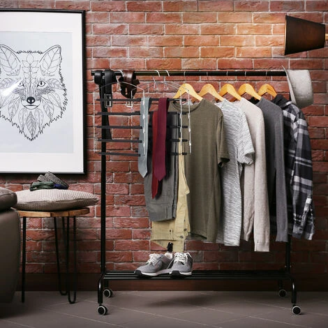 Relaxdays Grucce Per Pantaloni Salvaspazio, Appendiabiti Multiplo Imbottito In Metallo, HLP: 44,5x37x2,7 Cm Argento/nero - immagine 5