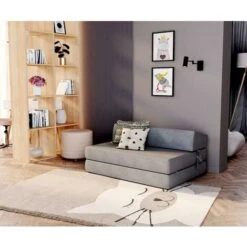 Materasso Pieghevole Per Ospiti Futon ALEX Rivestimento Sfoderabile 121 X 204