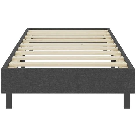 Letto A Molle Grigio Scuro In Tessuto 90x200 Cm - immagine 4