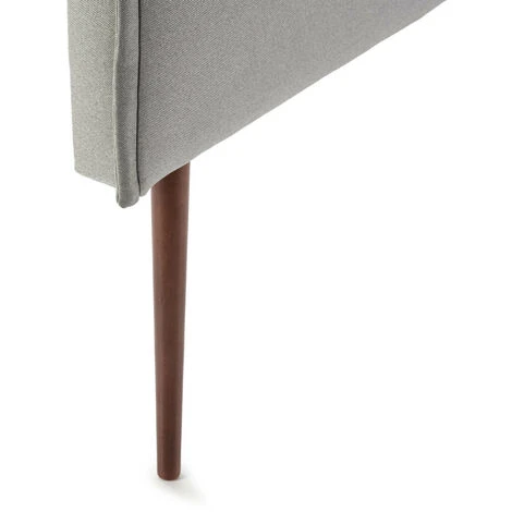 Testiera Rivestita In Tela Berlin 140x100 Cm, Capitonné In Tela Color Grigio, Gambe Di Legno Color Noce - immagine 4