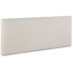 Testiera Rivestita In Tela Tagomago 140x60 Cm In Lino Naturale, Imbottita Con Spuma, 8 Cm Di Spessore, Kit Montaggio Incluso