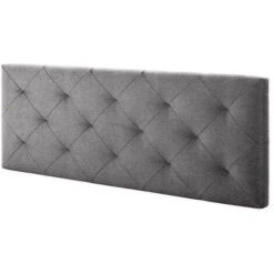 Testiera Di Tessuto Milano 90x60 Cm, Grigio, 8 Cm Di Profondità, Kit Montaggio Incluso