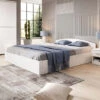Letto Matrimoniale Con Contenitore Bianco Lucido Moderno ROMA-SORRENTO 160x200cm