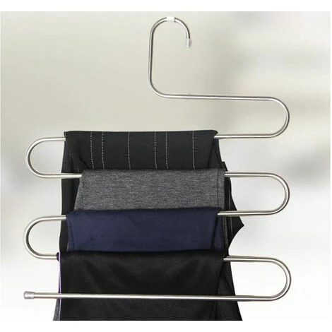 Grucce Abiti Salvaspazioa S Pantaloni 5 Pz 5 Livelli Asciugamani Sciarpe - immagine 5