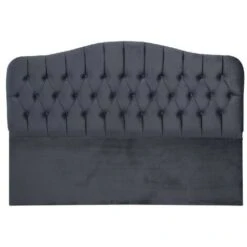 Testiera Letto Vassi - Imbottita - Per Camera Da Letto - Grigio In Truciolare Melaminico - 162 X 7 X 115 Cm