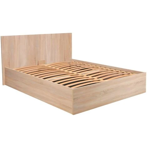 Letto Matrimoniale Contenitore 160 X 200 Cm In Quercia - ELPHEGE - immagine 5