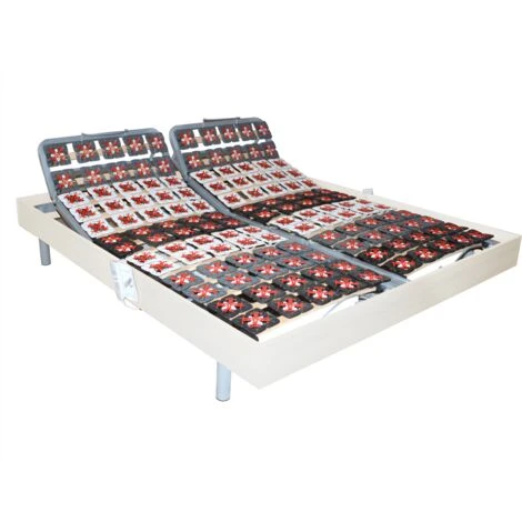 Rete Relax 2x48 Sospensioni Deco In Legno Bianco Di DREAMEA - 2 X 70 X 190 Cm - Motori OKIN - immagine 2