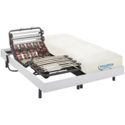 Set Da Relax Doghe E Sospensioni Memory Foam DIONYSOS Di DREAMEA - Motori OKIN - Bianco - 2 X 80 X 200 Cm