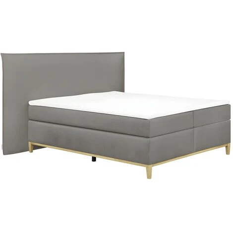 Set Boxspring Completo Testata+Reti+Materasso+Topper 160 X 200 Cm Tessuto Grigio - MOGAN Di Pascal MORABITO - immagine 3