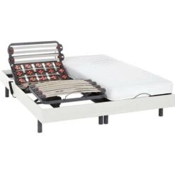 Set Da Relax Con Doghe E Sospensioni - PANDORA II Di DREAMEA - Motori OKIN - Bianco - 2 X 90 X 200 Cm
