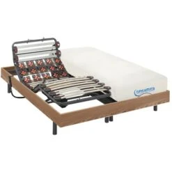 Set Da Relax Doghe E Sospensioni Memory Foam DIONYSOS Di DREAMEA - Motori OKIN - Quercia Naturale - 2 X 80 X 200 Cm